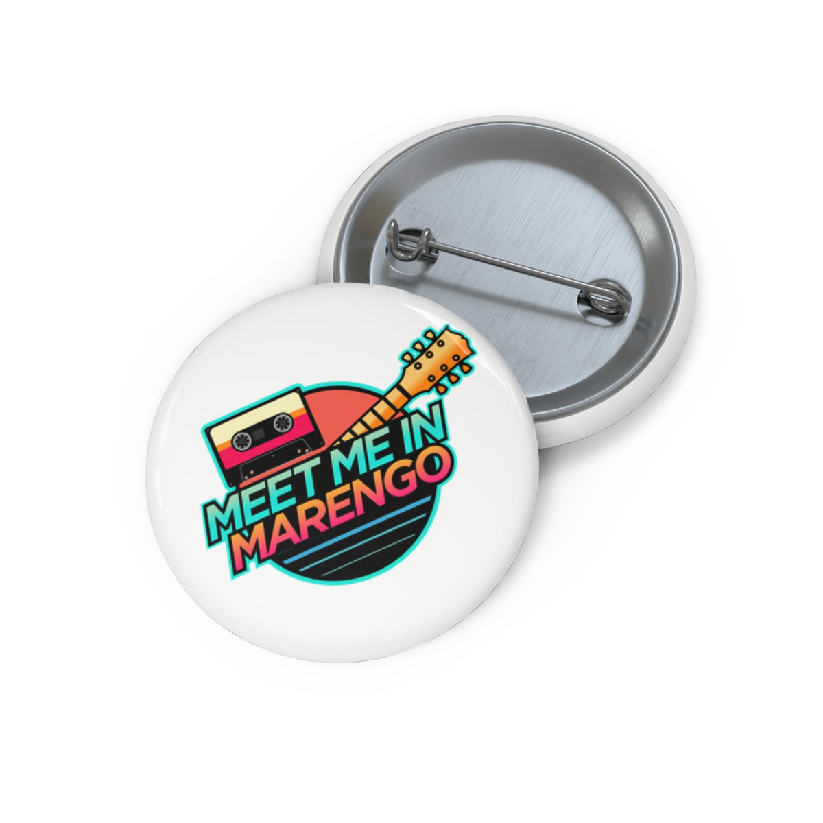 Retro Vibes 1.25" Logo Button White