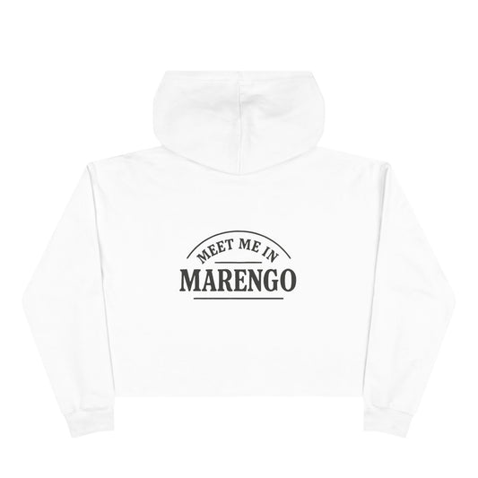 Crop Hoodie with Rear Logo 'Meet Me in Marengo' Basic Black