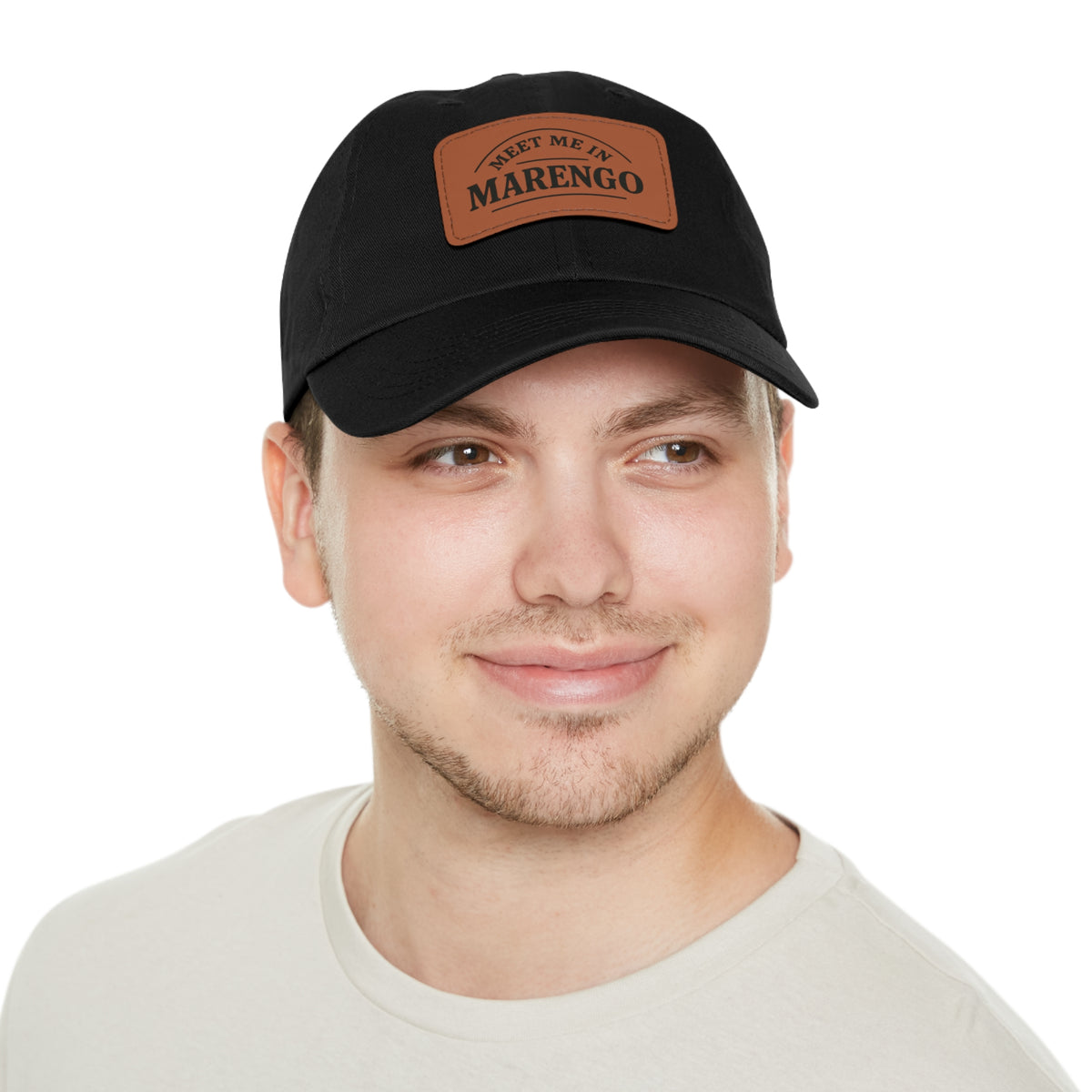Dad Hat with leather patch- Basic Black Logo
