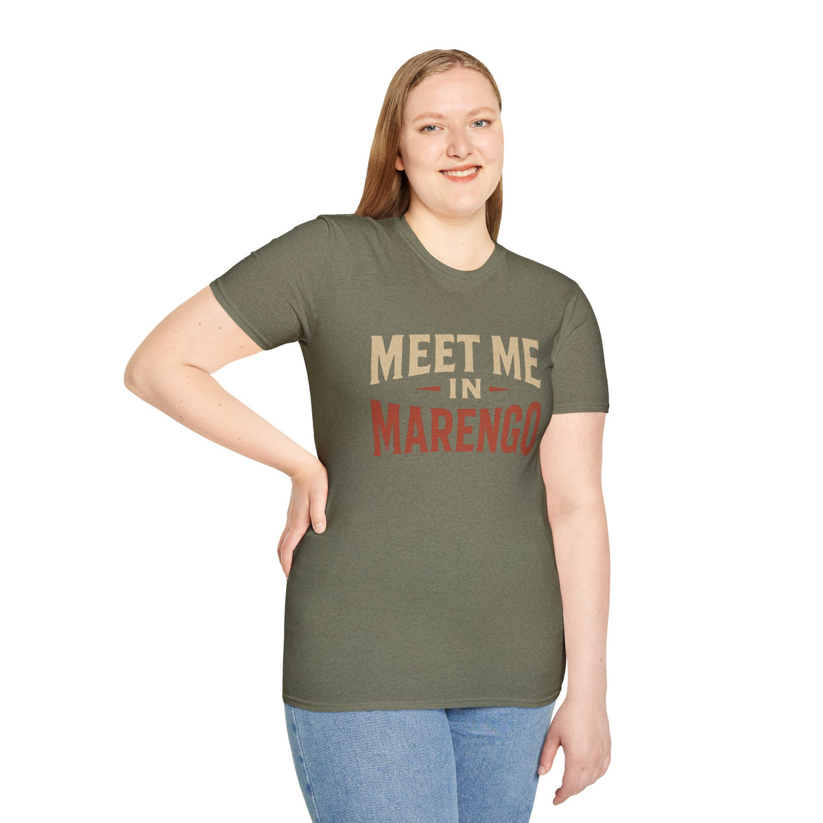 Beige and Rust Front Logo T-Shirt