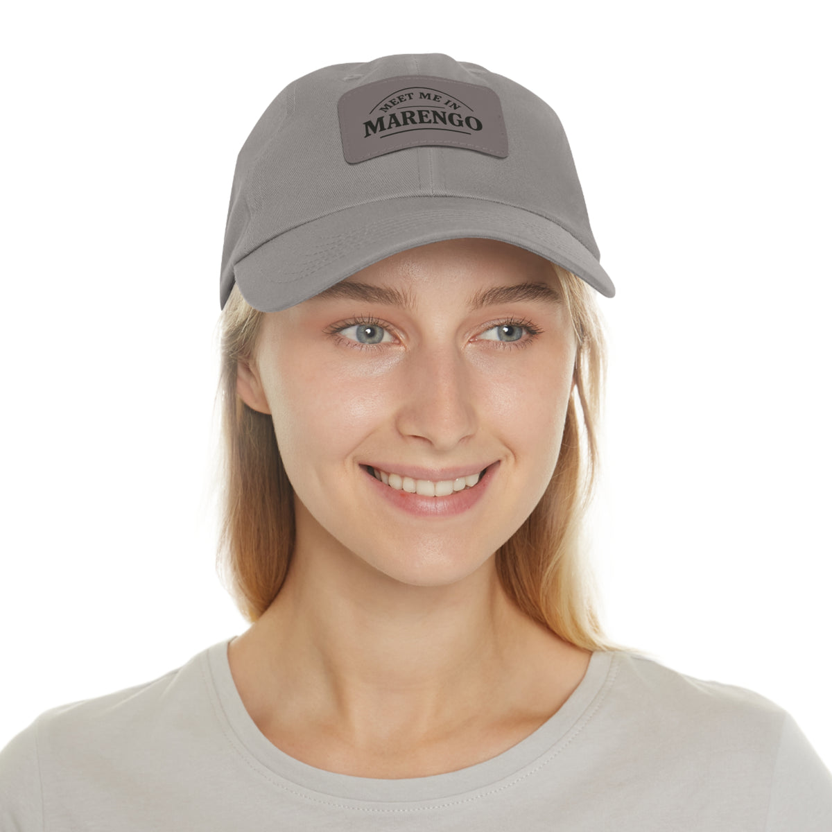 Dad Hat with leather patch- Basic Black Logo