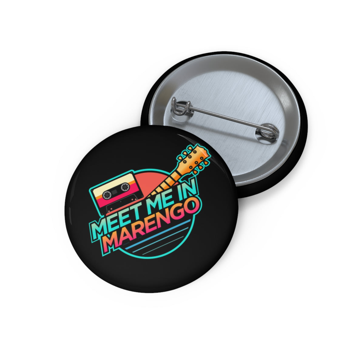 Retro Vibes 1.25" Logo Button Black
