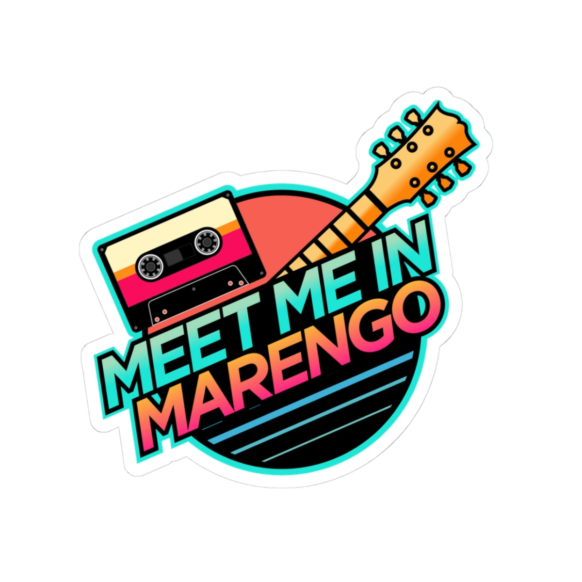 Meet Me In Marengo Retro Vibes Logo Sticker