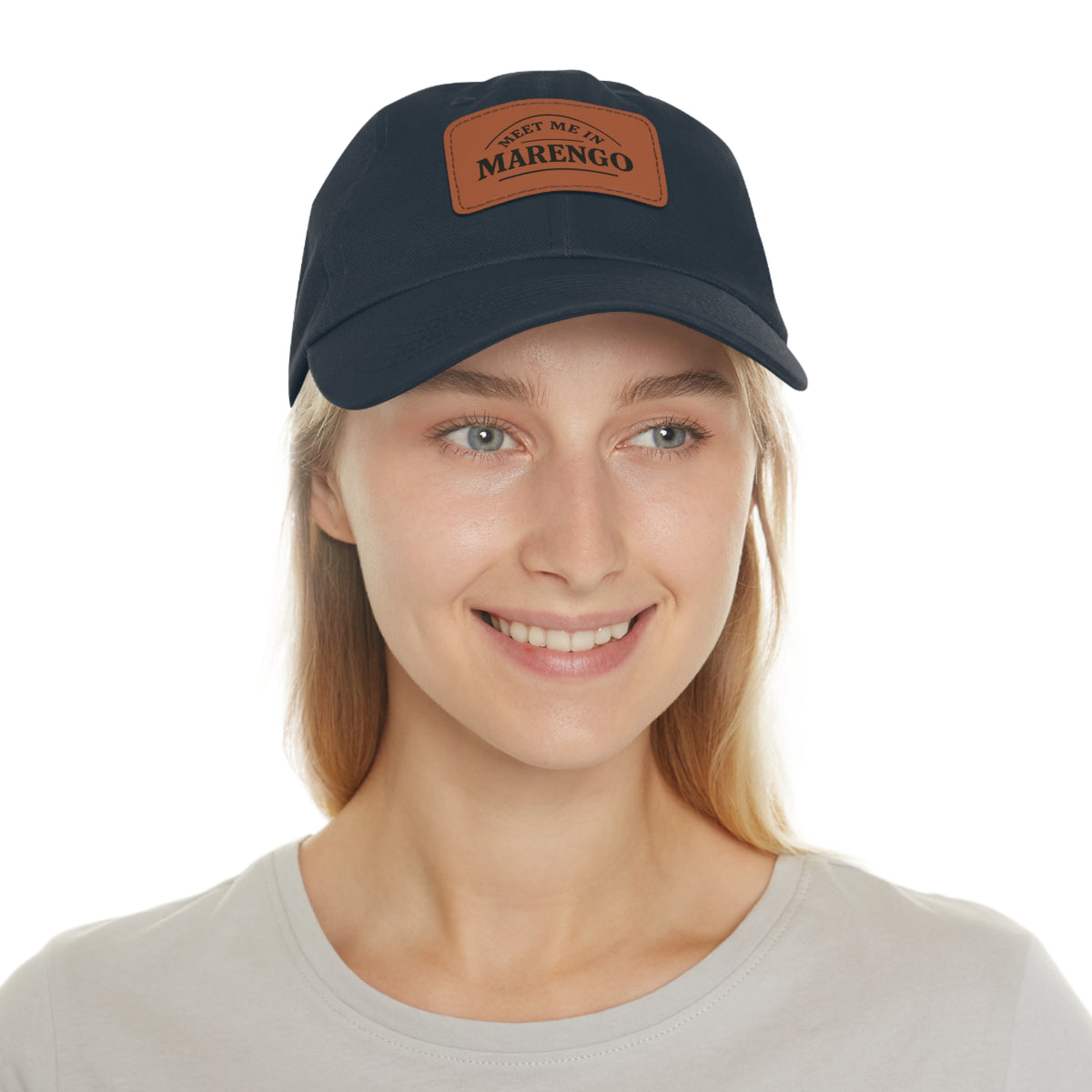Dad Hat with leather patch- Basic Black Logo