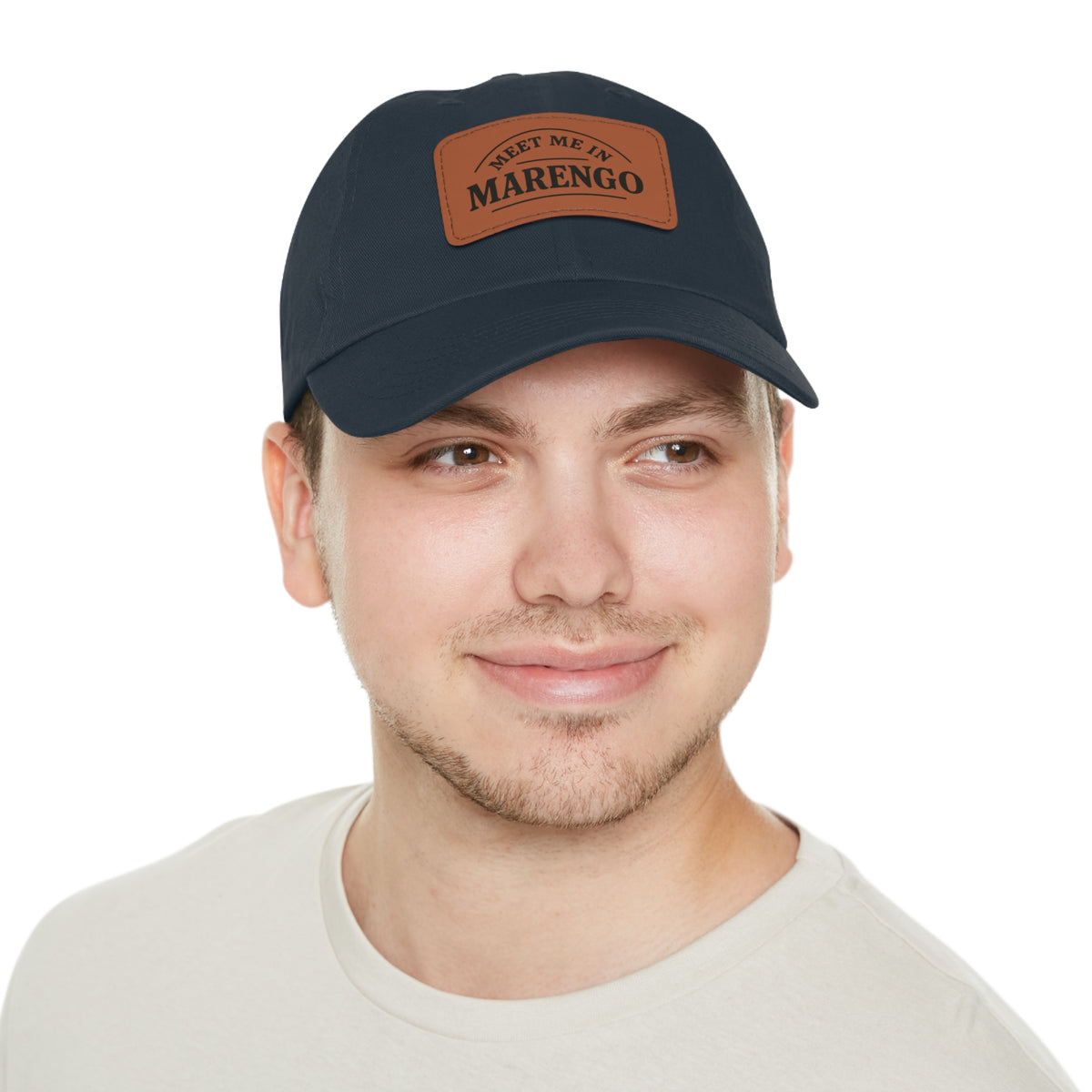 Dad Hat with leather patch- Basic Black Logo