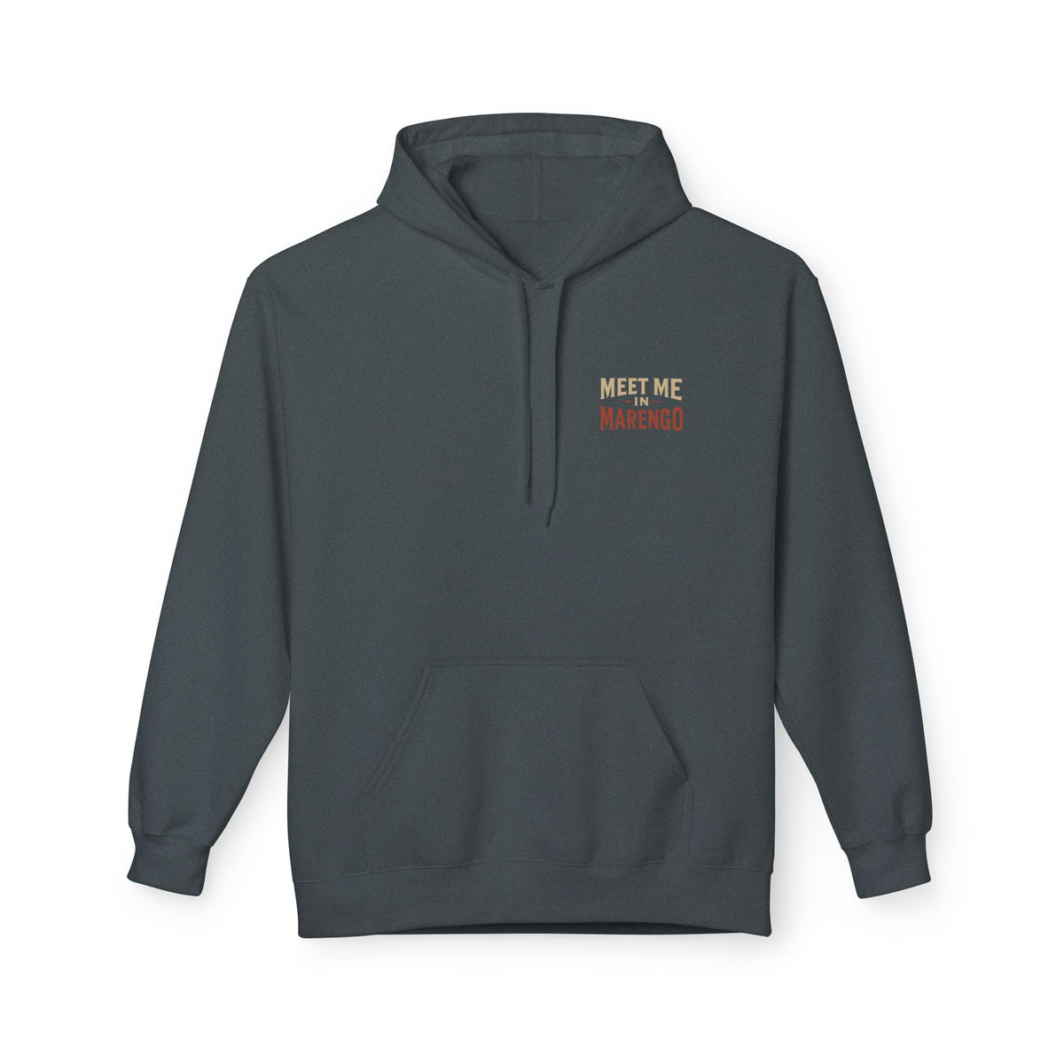 Hoodie- Unisex Softstyle Fleece - Beige and Rust Meet Me In Marengo Logo