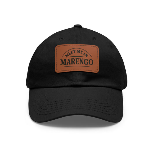Dad Hat with leather patch- Basic Black Logo