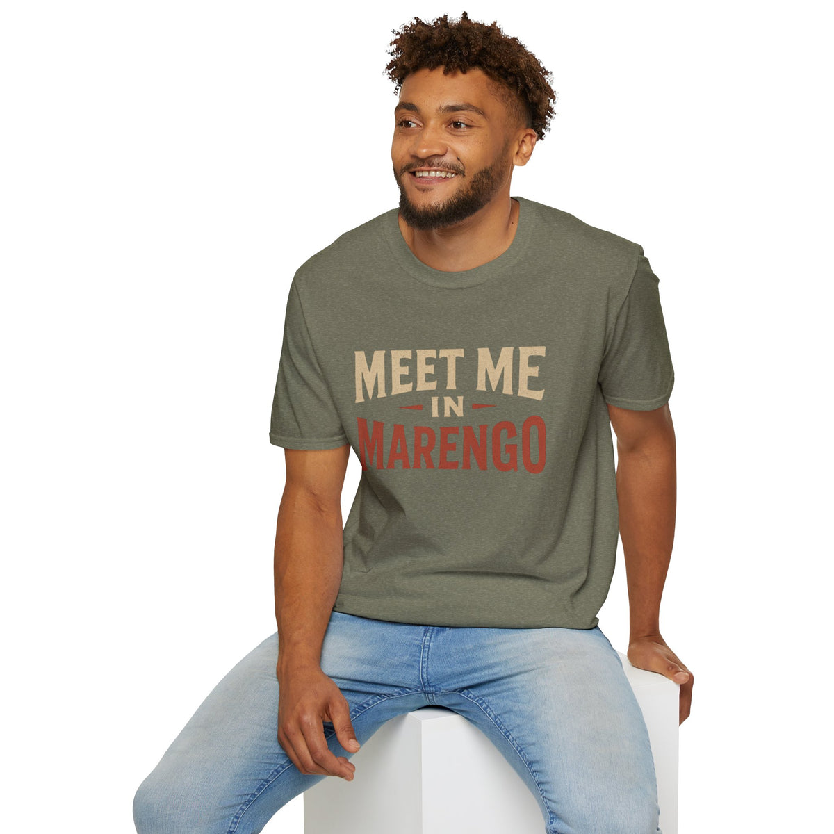 Beige and Rust Front Logo T-Shirt