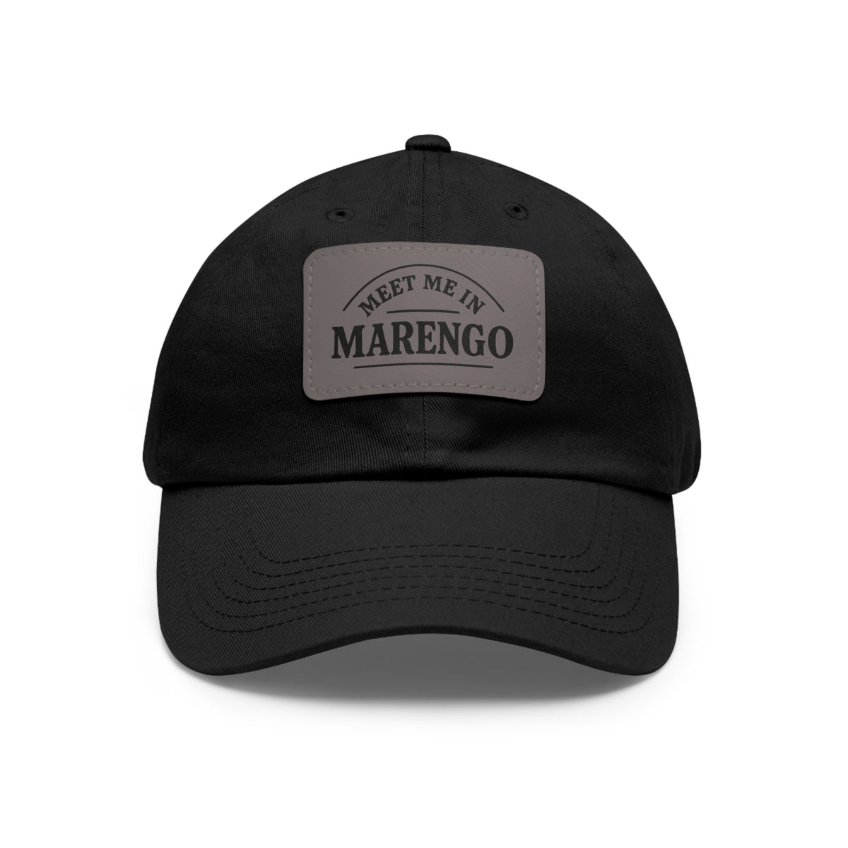 Dad Hat with leather patch- Basic Black Logo