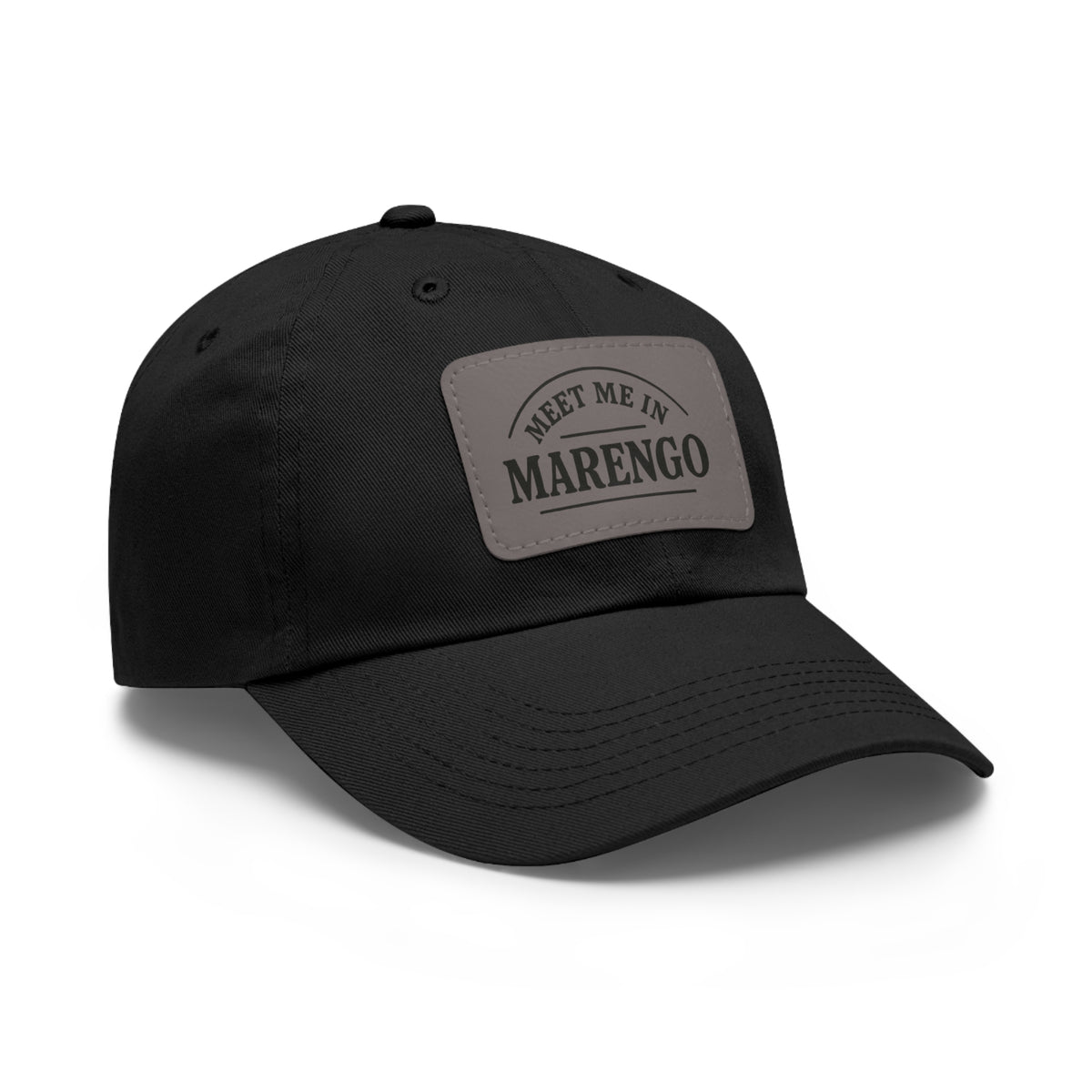 Dad Hat with leather patch- Basic Black Logo