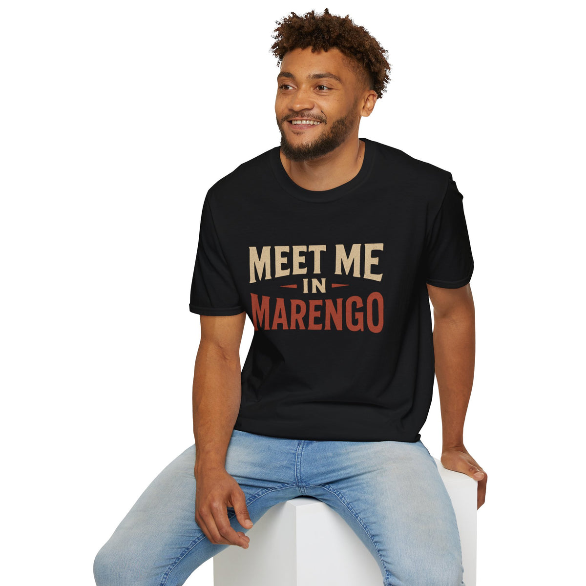 Beige and Rust Front Logo T-Shirt