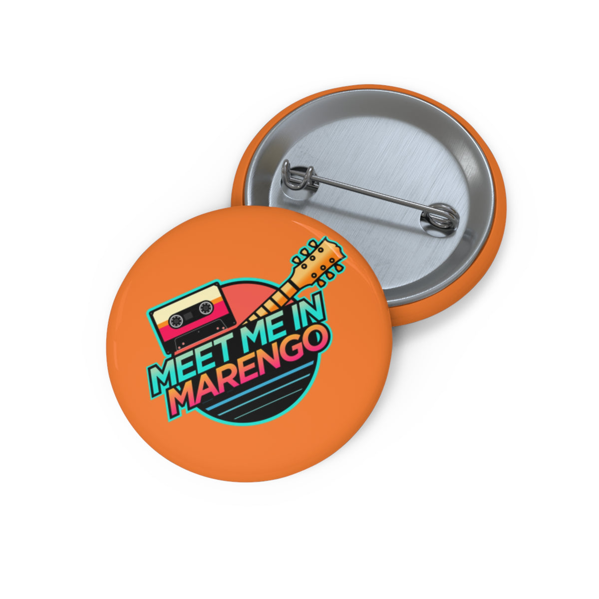 Retro Vibes 1.25" Logo Button Orange